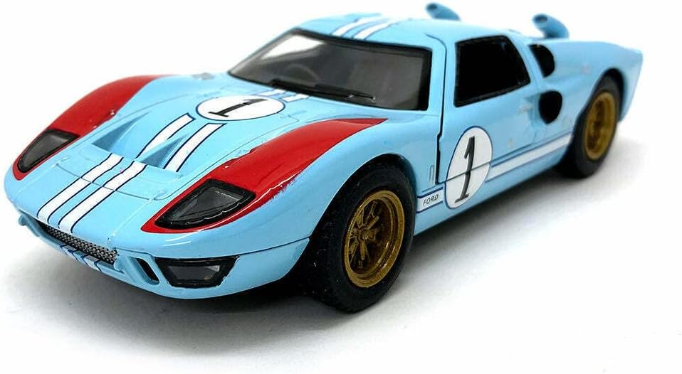 KiNSMART SetOf3 1966 Ford GT40 MKII Heritage Edition 5 pulgadas escala 1:32 modelo de metal fundido a presión Super Race Car azul, café y negro
