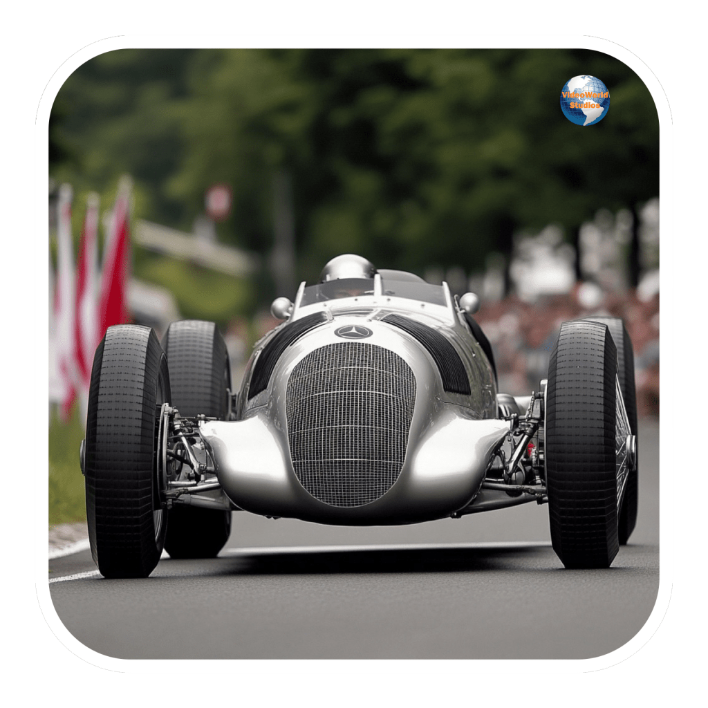 Meanwhile, the W125, powered by a supercharged 5.6-liter inline-8 engine, unleashed an unprecedented 637 horsepower, dominating the world of Grand Prix racing.