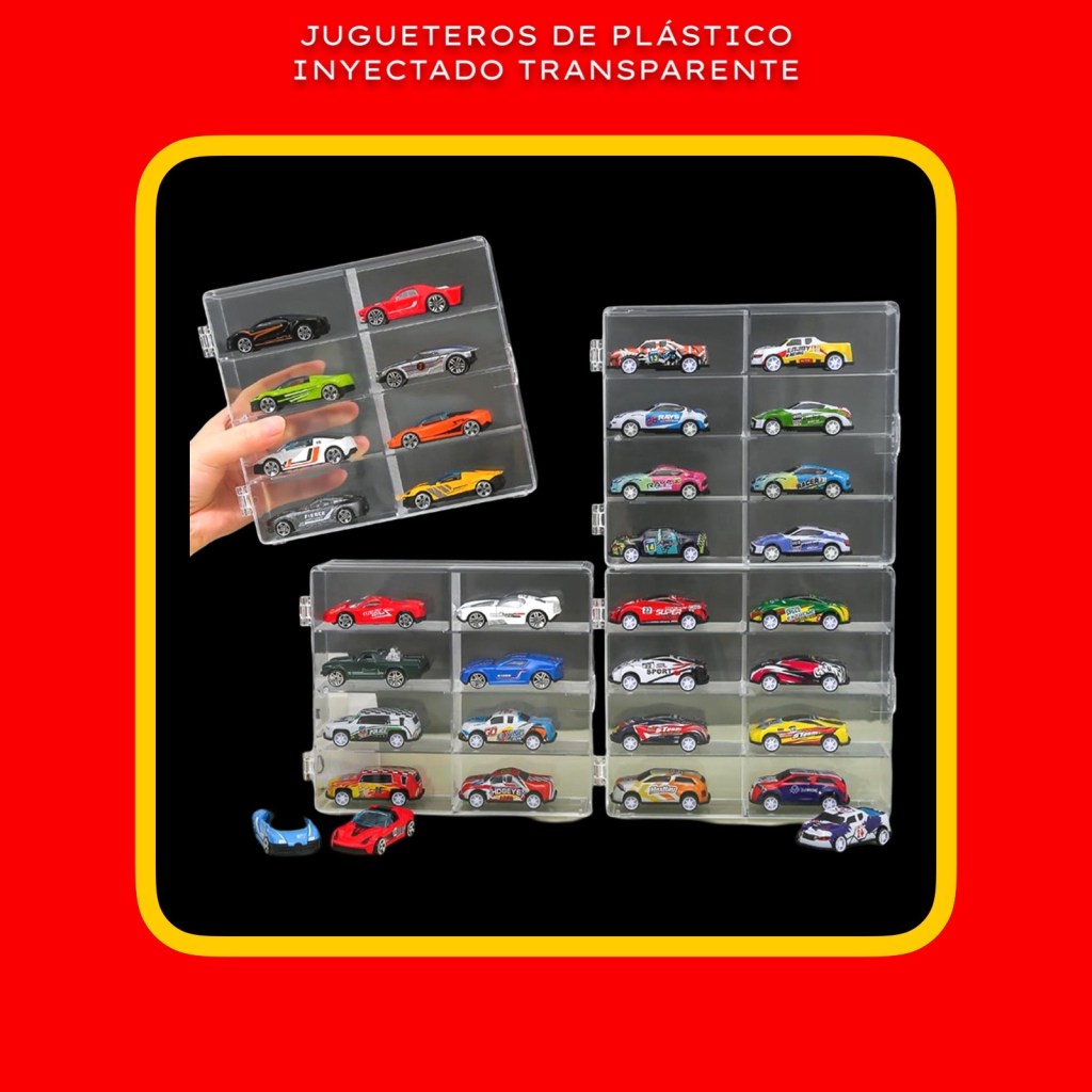 Ideales para juguetes Burago, Hotwheels y Matchbox a escala 1/64, con cubierta antipolvo transparente a presión